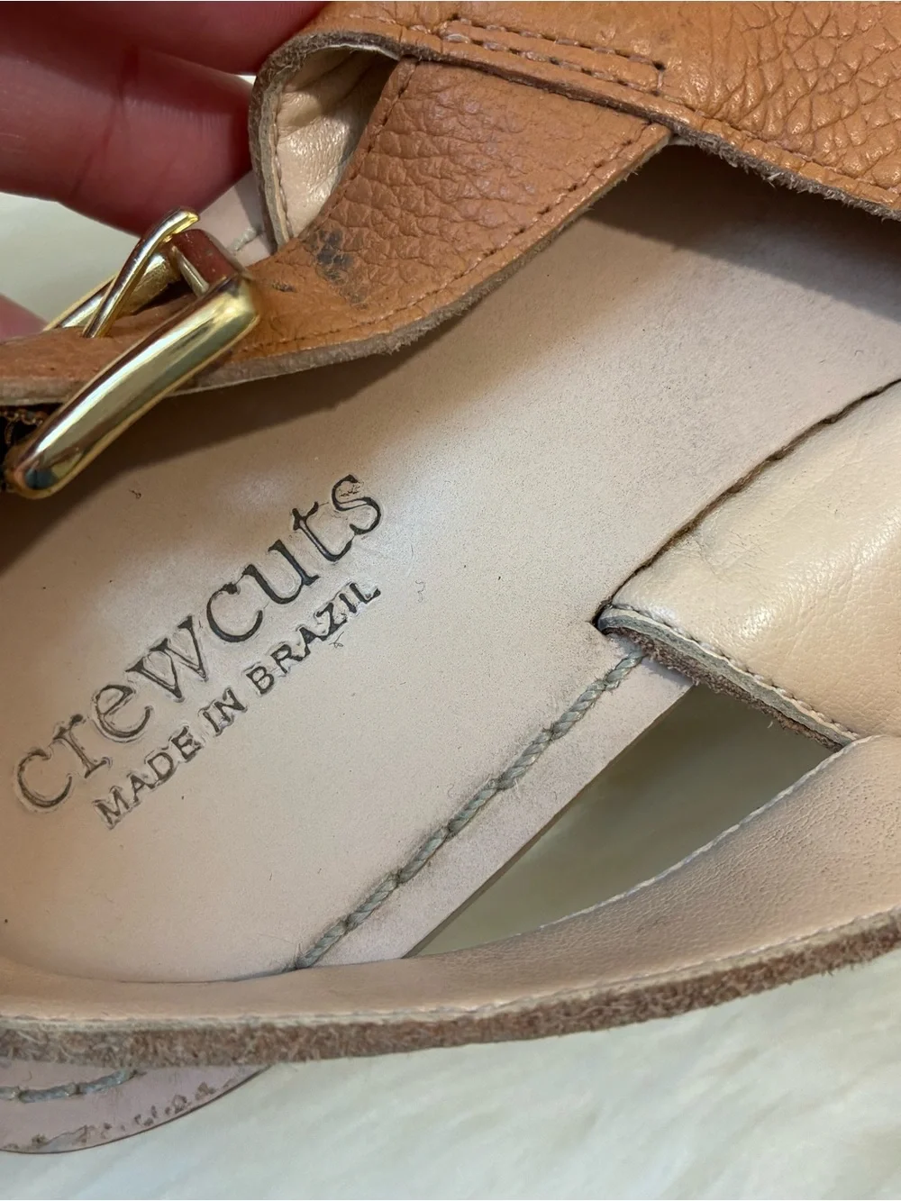 Crewcuts Tan Strappy Sandals • Size 3